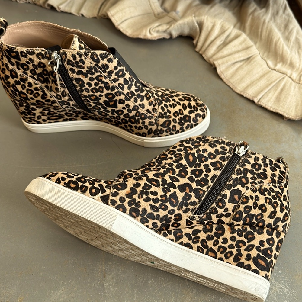 Leopard calf hair edge sneaker